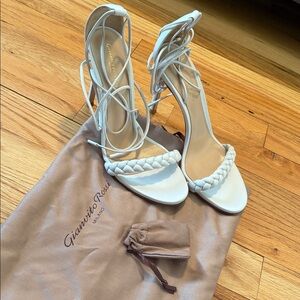 Gianvito Rossi Cream Braided Heels